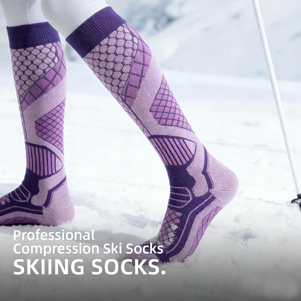 Thermal Sock Winter - 1 ペア吸湿発散性厚みのあるサーマルスキーソックス膝高滑り止めスノーボードストッキング暖かい冬スキー運動靴下