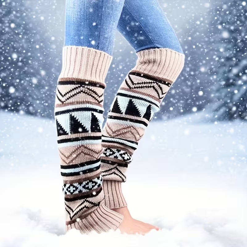 1-4ペア ボヘミアン風チャンキーニット ミッドカーフ レッ - Boot Sock Slouchy のレビューと価格