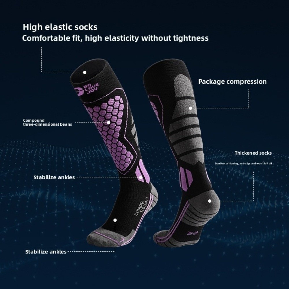 2足組 厚手スキーソックス 通気性 保温性 ニーハイソックス - Thermal Sock Winter のレビューと価格