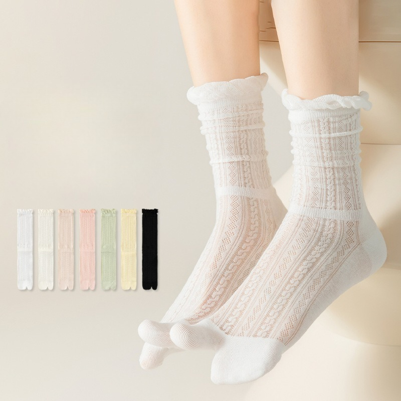 5 ペア分割つま先靴下女性綿夏メッシュ骨なし白綿の靴下通気性 - Toe Sock Split のレビューと価格