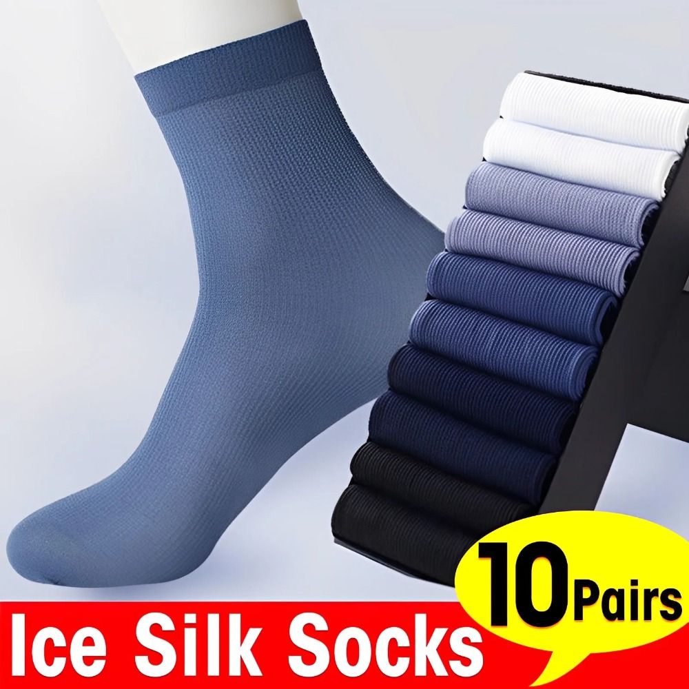 10足組 ファッション通気性メンズアイスシルクソックス ソフ - Silk Sock Bamboo のレビューと価格