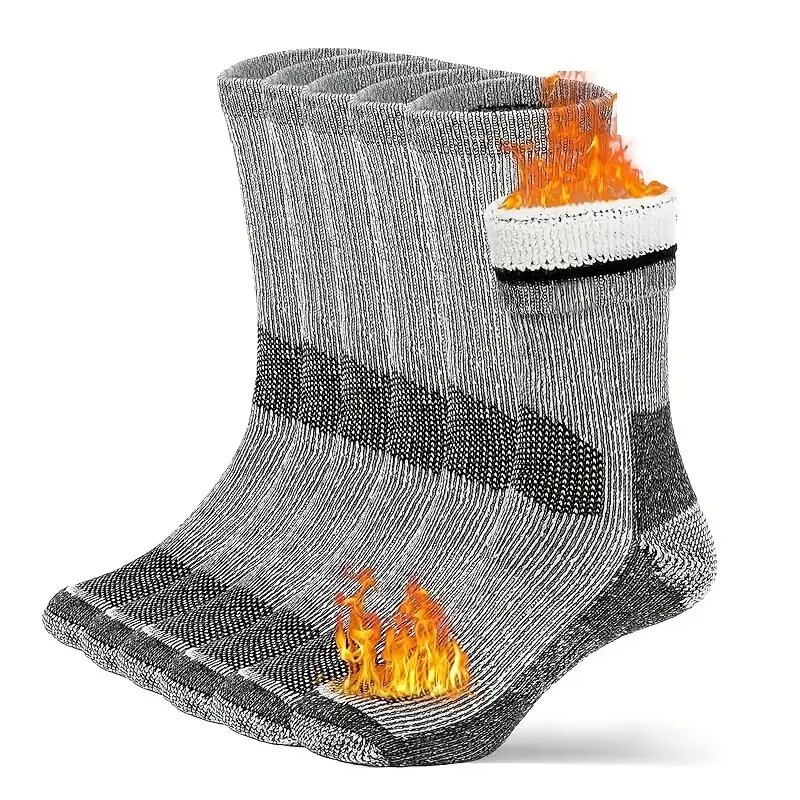 メリノハイキングソックス、冬用ブーツ用暖かいクルーソックス、 - Wool Hiking Sock のレビューと価格
