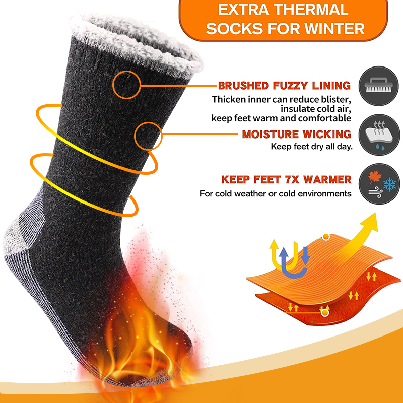 1 ペアメンズメリノウール暖かい靴下スノーソックス保温性と耐 - Wool Hiking Sock のレビューと価格